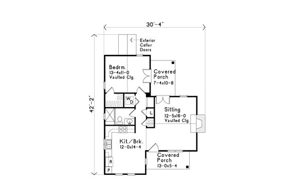 Cottage Floor Plan - Main Floor Plan #22-572