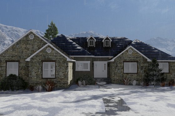 Exterior - Front Elevation 3 for Ranch House Plan #1060-13 - 6 bed, 3 bath