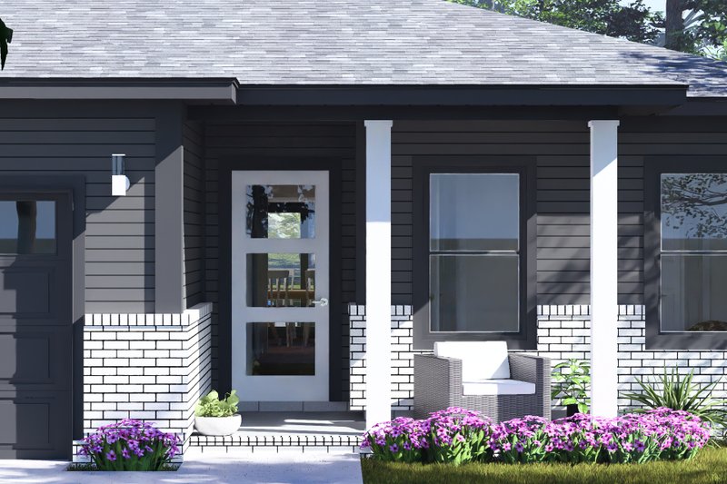 Architectural House Design - Exterior - Covered Porch for Modern House Plan #513-2454 - 3 bed, 2.5 bath