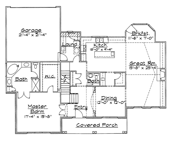 Traditional Floor Plan - Main Floor Plan #31-133