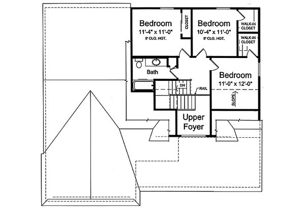 Craftsman Floor Plan - Upper Floor Plan #46-494