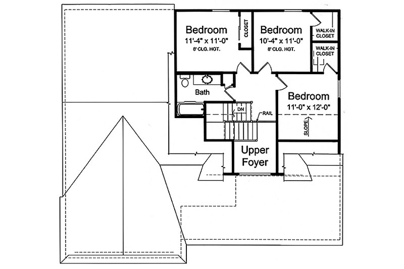 Home Plan - Floor Plan - Upper Floor for Craftsman House Plan #46-494 - 4 bed, 2.5 bath