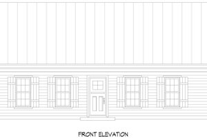 Exterior - Front Elevation 3 for Cottage House Plan #932-1007 - 2 bed, 2 bath