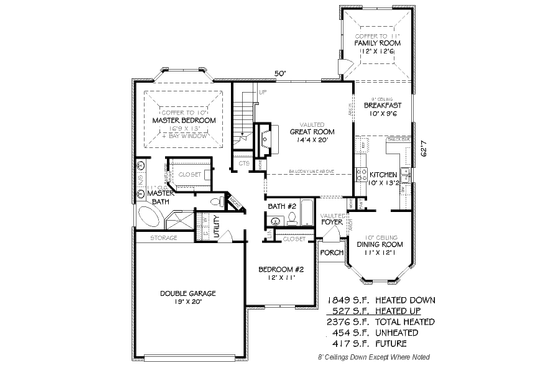 Floor Plan - Main Floor for Traditional House Plan #424-47 - 4 bed, 3 bath