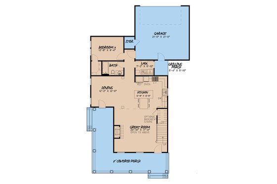Floor Plan - Main Floor for Country House Plan #923-143 - 3 bed, 3 bath