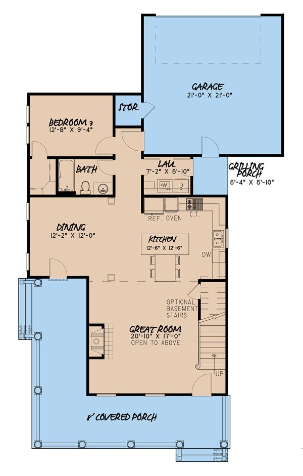 Architectural House Design - Country Floor Plan - Main Floor Plan #923-143