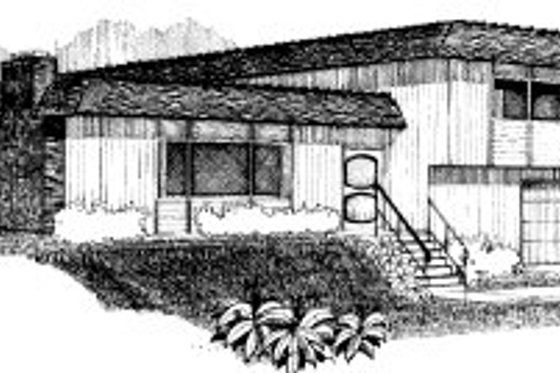 Exterior - Front Elevation House Plan #303-265 - 3 bed, 2 bath