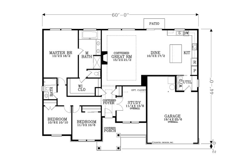 Home Plan - Floor Plan - Main Floor for Craftsman House Plan #53-591 - 4 bed, 2 bath