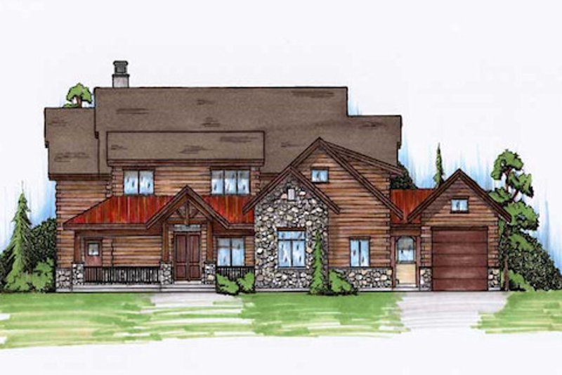 Bungalow Style House Plan - 3 Beds 4.5 Baths 3660 Sq/Ft Plan #5-468
