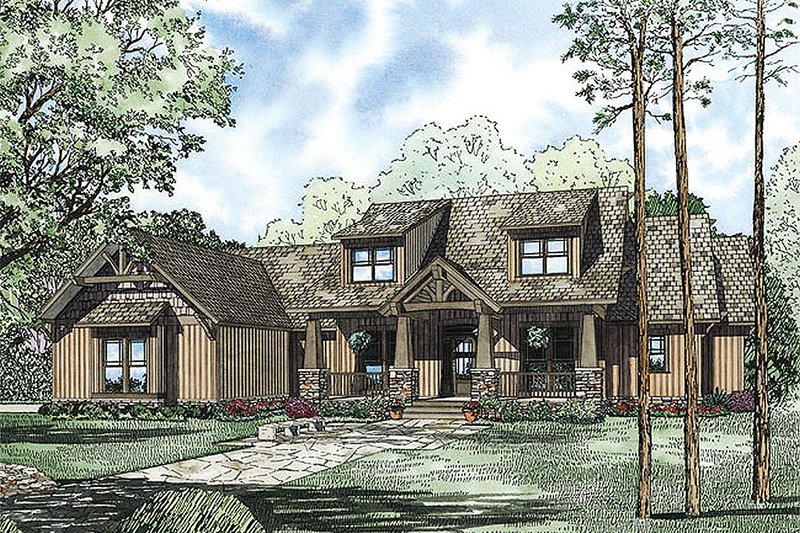 Home Plan - Craftsman Exterior - Front Elevation Plan #17-2376