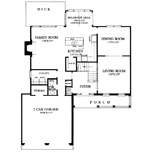 Architectural House Design - Traditional Floor Plan - Main Floor Plan #137-214