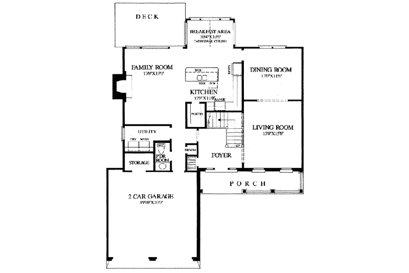 Home Plan - Floor Plan - Main Floor for Traditional House Plan #137-214 - 3 bed, 2 bath