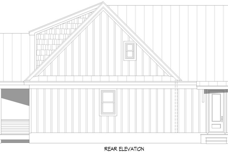 House Blueprint - Exterior - Rear Elevation for Country House Plan #932-1181 - 3 bed, 2.5 bath