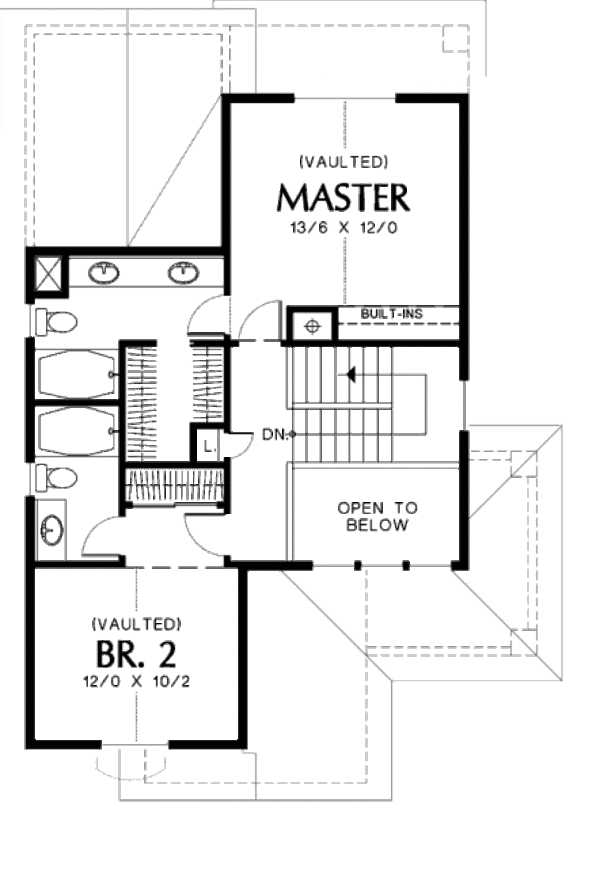 House Design - Traditional Floor Plan - Upper Floor Plan #48-441