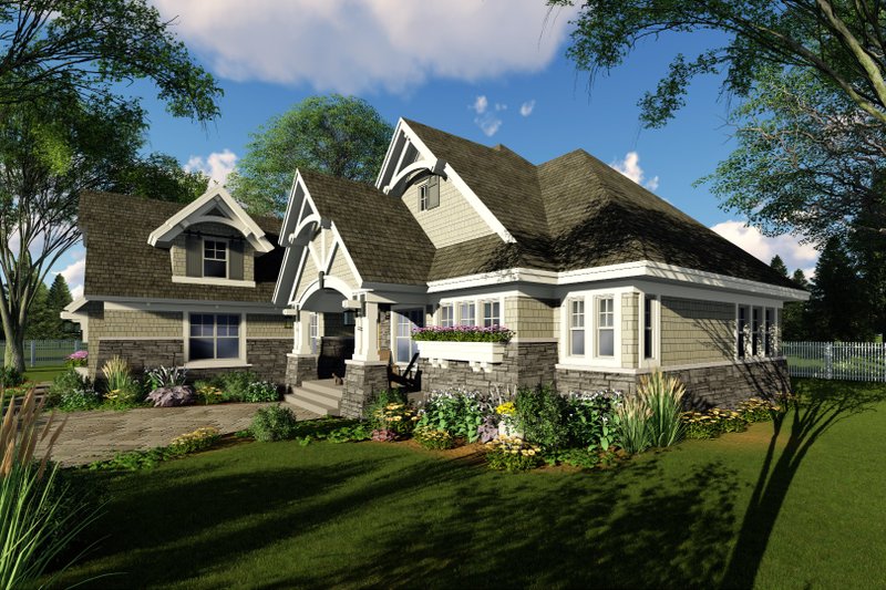 House Blueprint - Exterior - Front Elevation 5 for Cottage House Plan #51-568 - 4 bed, 3 bath