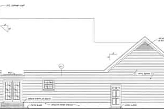 Exterior - Rear Elevation for Country House Plan #37-142 - 3 bed, 2.5 bath