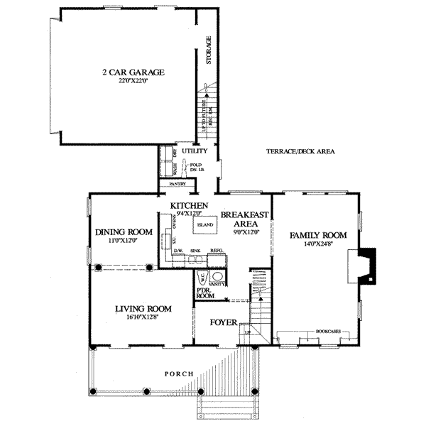 House Plan Design - Country Floor Plan - Main Floor Plan #137-217