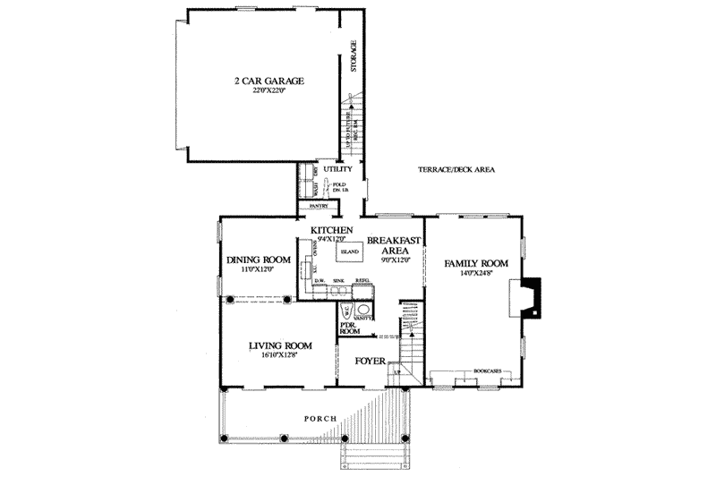 Home Plan - Floor Plan - Main Floor for Country House Plan #137-217 - 3 bed, 2.5 bath