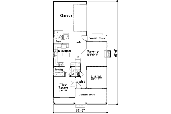 Floor Plan - Main Floor for Country House Plan #78-150 - 4 bed, 2.5 bath