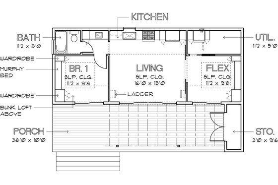 Modern Cottage House plan, main level floor plan