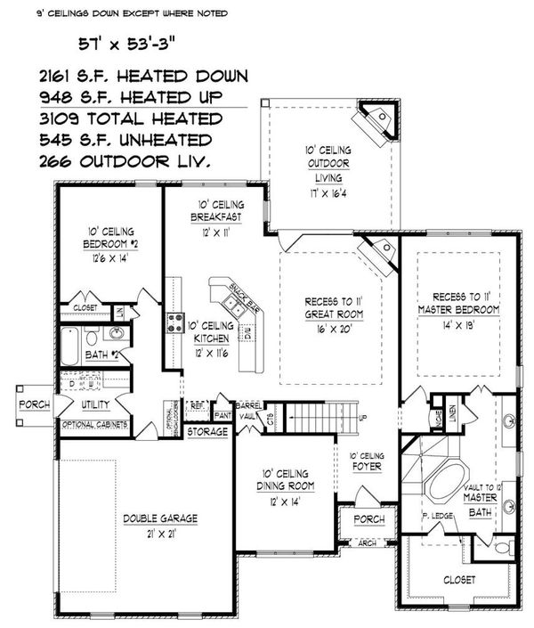 Traditional Floor Plan - Main Floor Plan #424-424