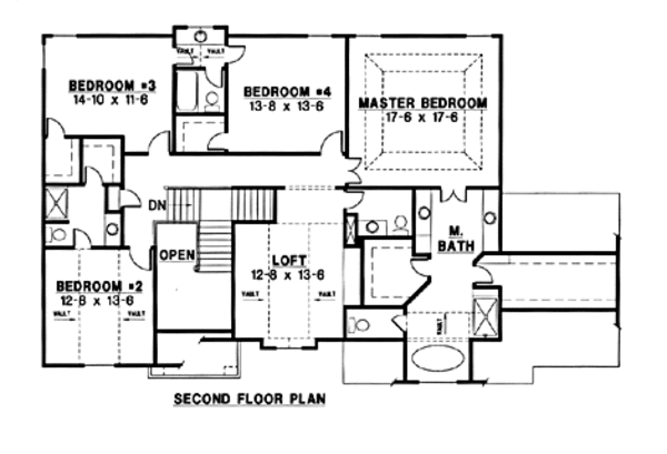 European Floor Plan - Upper Floor Plan #67-180