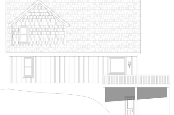 Exterior - Rear Elevation for Country House Plan #932-695 - 3 bed, 2 bath