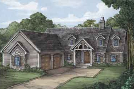 Exterior - Front Elevation for European House Plan #115-188 - 3 bed, 3 bath