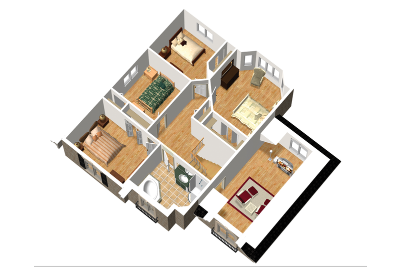 Dream House Plan - Floor Plan - Upper Floor 1 for European House Plan #25-4712 - 4 bed, 1 bath