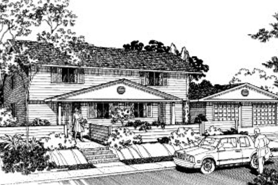 Exterior - Front Elevation for Southern House Plan #303-161 - 3 bed, 1.5 bath