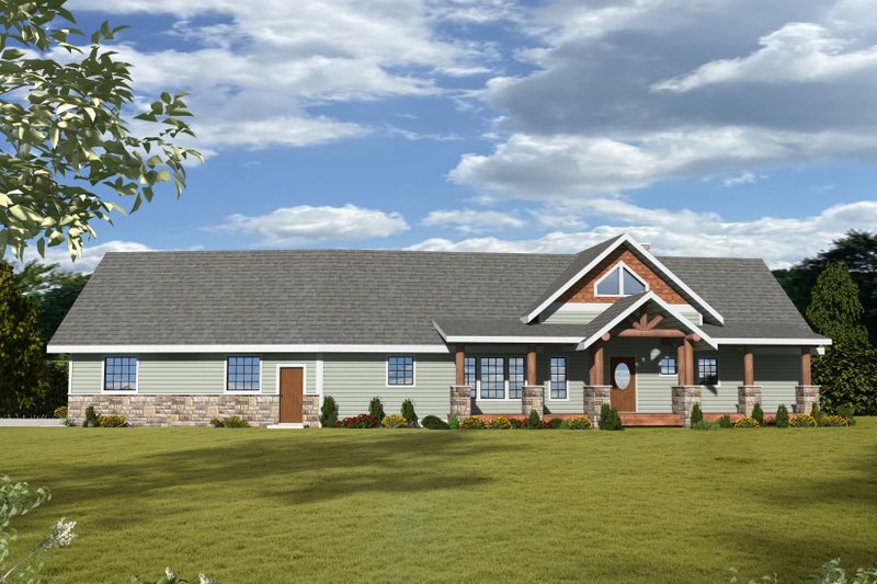 Dream House Plan - Craftsman Exterior - Front Elevation Plan #117-1007