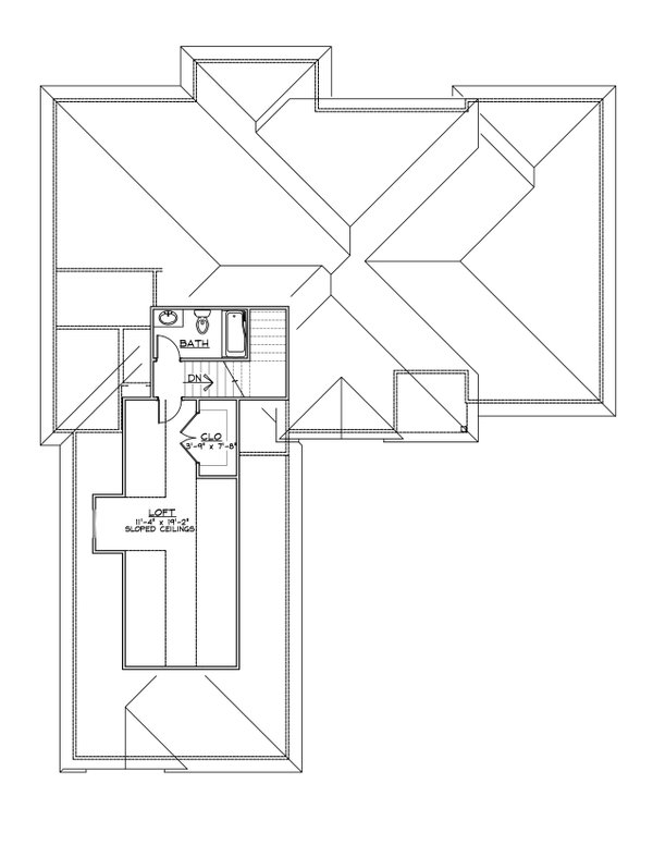 House Design - European Floor Plan - Upper Floor Plan #1064-3