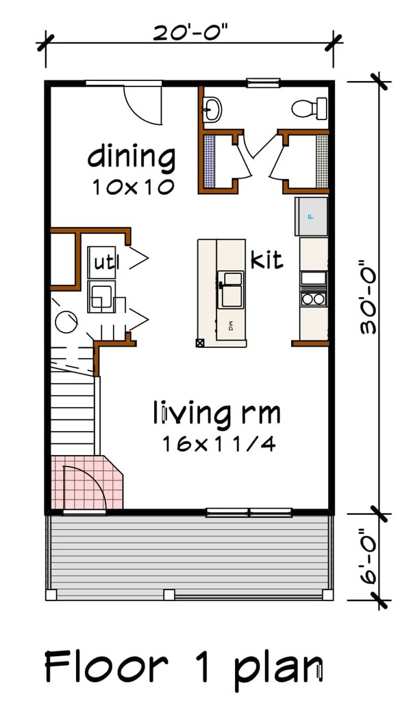 Home Plan - Floor Plan - Main Floor for Craftsman House Plan #79-311 - 3 bed, 2.5 bath