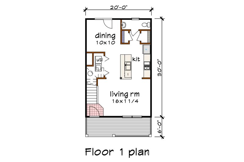 Home Plan - Floor Plan - Main Floor for Craftsman House Plan #79-311 - 3 bed, 2.5 bath