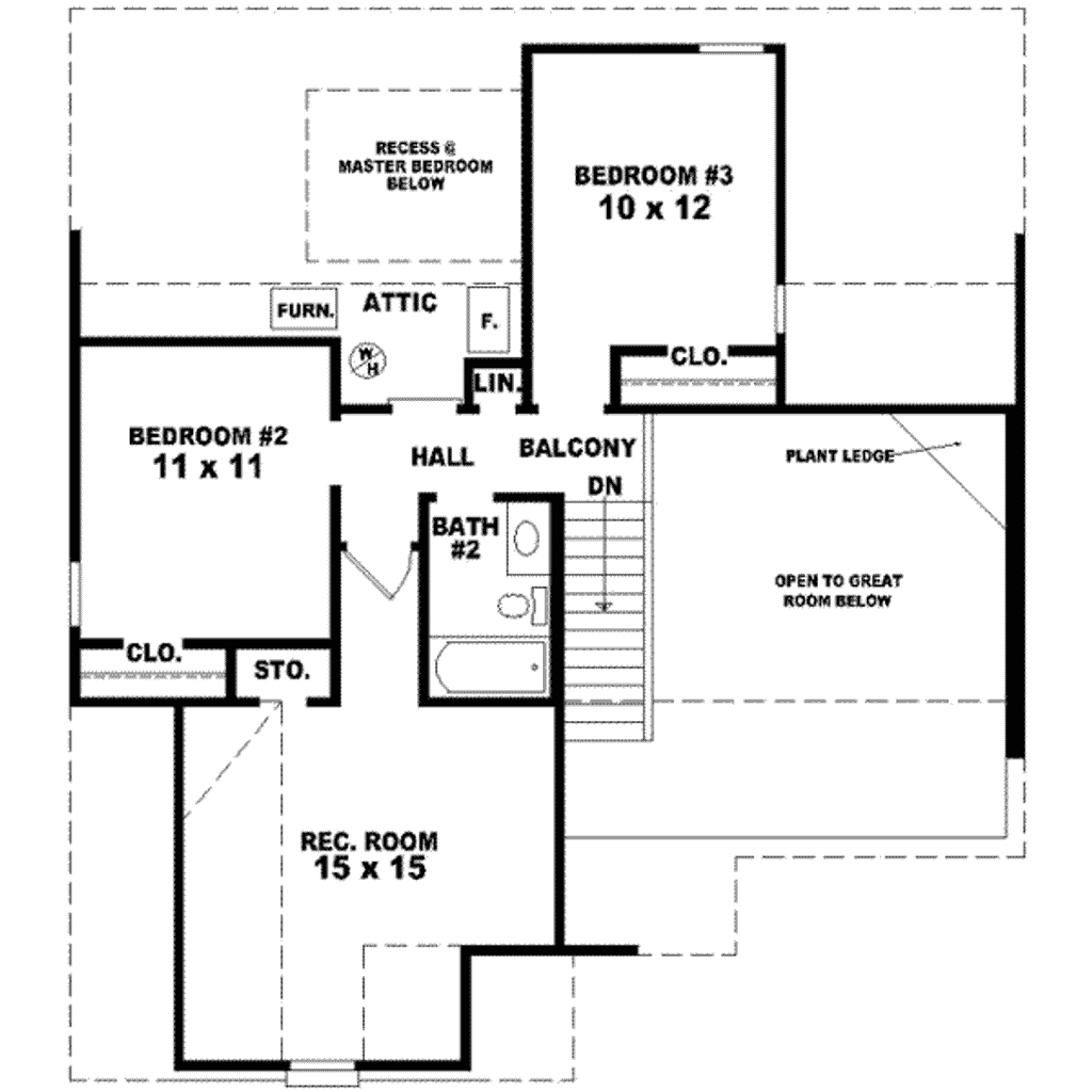 Floor Plan - Upper Floor for Traditional House Plan #81-680 - 3 bed, 2.5 bath