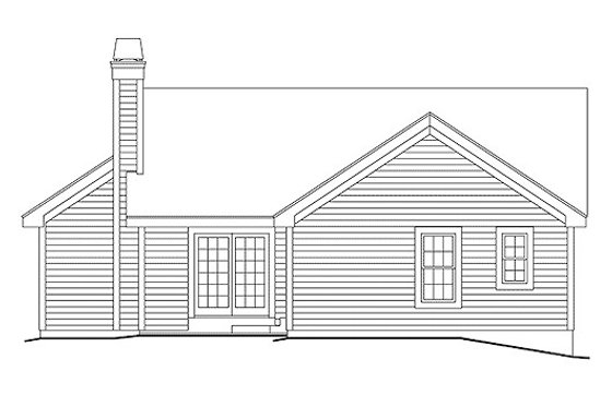 Exterior - Rear Elevation for Traditional House Plan #57-330 - 3 bed, 2 bath