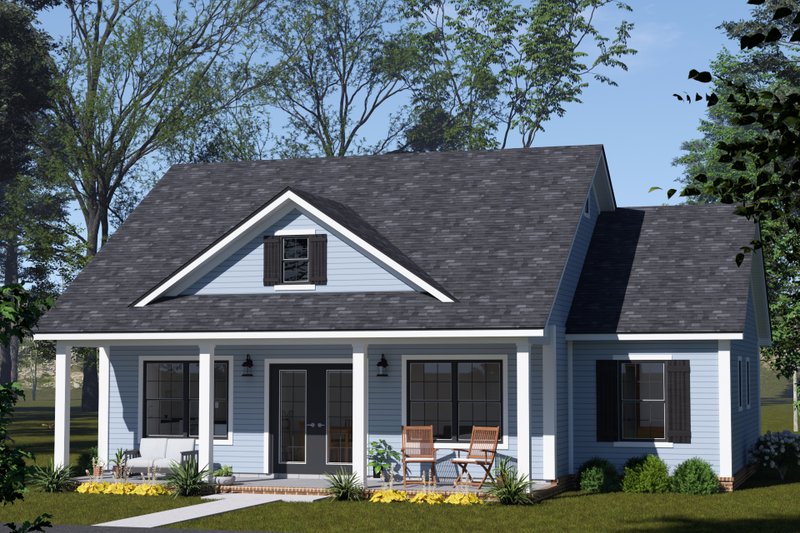 House Blueprint - Cottage Exterior - Front Elevation Plan #513-2373