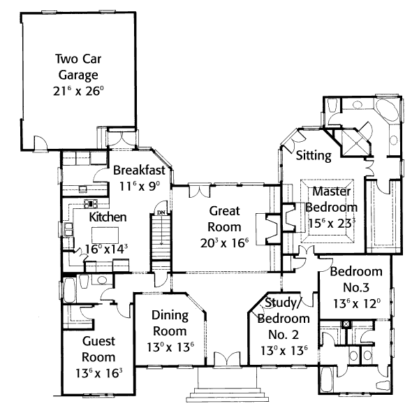 Home Plan - European Floor Plan - Main Floor Plan #429-6