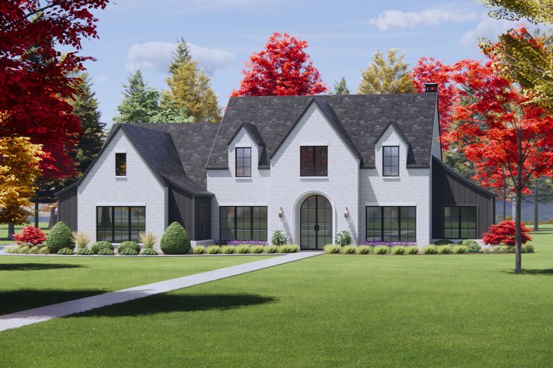 House Plan Design - Exterior - Front Elevation 3 for Tudor House Plan #1096-41 - 4 bed, 4.5 bath