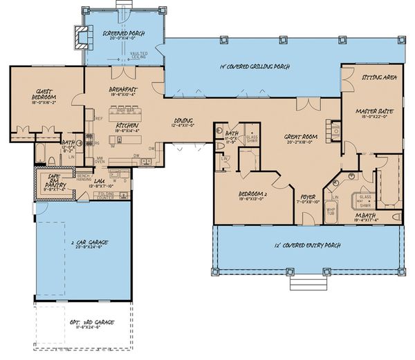 House Plan Design - Country Floor Plan - Main Floor Plan #923-49