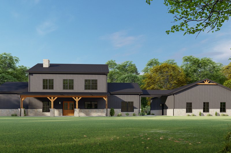 Dream House Plan - Exterior - Rear Elevation for Barndominium House Plan #1092-48 - 5 bed, 3 bath