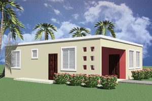 Exterior - Rear Elevation for Modern House Plan #495-3 - 3 bed, 1 bath