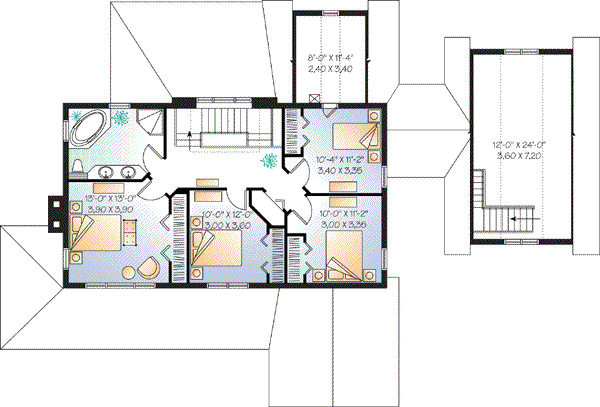 Architectural House Design - Farmhouse Floor Plan - Upper Floor Plan #23-666