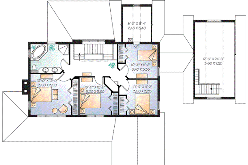 Home Plan - Floor Plan - Upper Floor for Farmhouse House Plan #23-666 - 4 bed, 2 bath