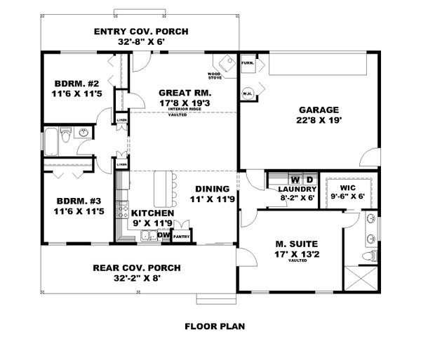 Architectural House Design - Craftsman Floor Plan - Main Floor Plan #117-1081