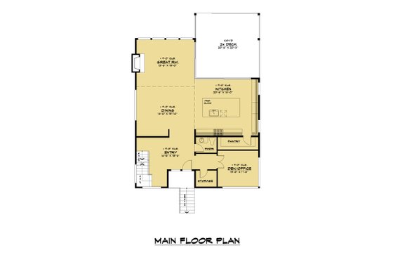 Floor Plan - Main Floor for Modern House Plan #1066-109 - 6 bed, 3.5 bath