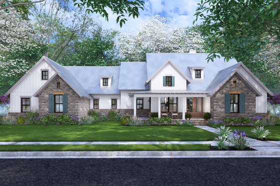 Exterior - Front Elevation 6 for Cottage House Plan #120-290 - 4 bed, 3.5 bath