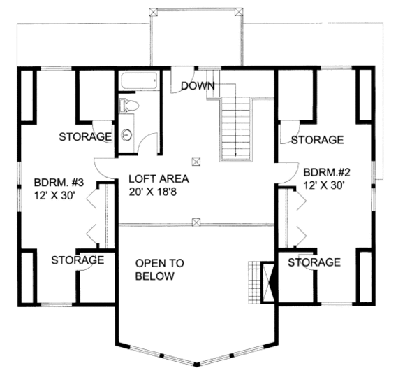 Bungalow Floor Plan - Upper Floor Plan #117-779