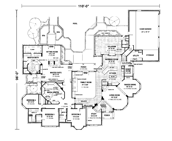 Architectural House Design - European Floor Plan - Main Floor Plan #410-119