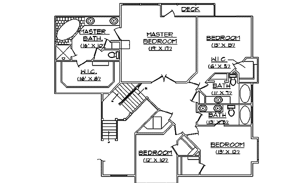 House Design - Traditional Floor Plan - Upper Floor Plan #5-211